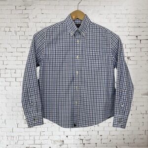 UNTUCKit Boys Blue White Check Size 10 Button Up Long Sleeve Shirt